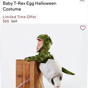 pottery barn kids  Baby T-Rex Egg Halloween Costume